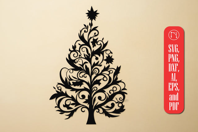 Christmas Tree Silhouette SVG cut file SVG MD JOYNAL ABDIN 