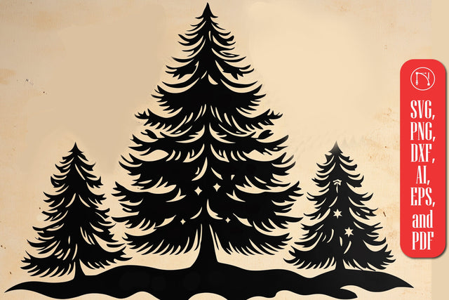 Christmas Tree Silhouette SVG cut file SVG MD JOYNAL ABDIN 