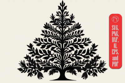 Christmas Tree Silhouette SVG cut file SVG MD JOYNAL ABDIN 