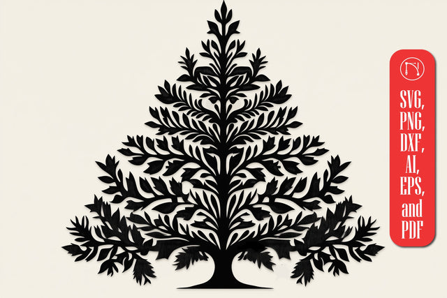 Christmas Tree Silhouette SVG cut file SVG MD JOYNAL ABDIN 