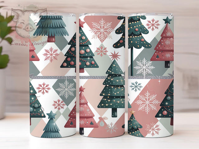 Christmas Tree Snowflake Tumbler, Snowflake Holiday Wrap, Winter Holiday Sublimation, 20oz Christmas Tumbler, Festive Tree Art, Seasonal Snowflake Mug, Whimsical Holiday Cup Sublimation Lara' s Designs 