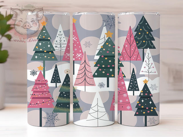 Christmas Tree Snowflake Tumbler, Snowflake Holiday Wrap, Winter Holiday Sublimation, 20oz Christmas Tumbler, Festive Tree Art, Seasonal Snowflake Mug, Whimsical Holiday Cup Sublimation Lara' s Designs 