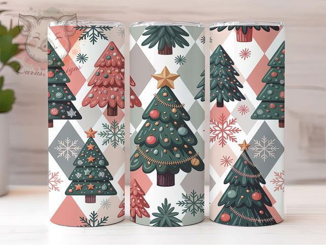 Christmas Tree Snowflake Tumbler, Snowflake Holiday Wrap, Winter Holiday Sublimation, 20oz Christmas Tumbler, Festive Tree Art, Seasonal Snowflake Mug, Whimsical Holiday Cup Sublimation Lara' s Designs 