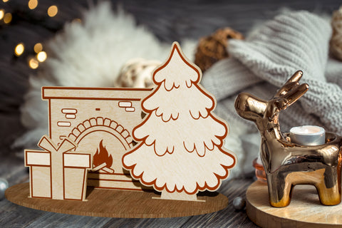 Christmas Tree Stand Decoration wood Cut Templates, Laser Cut Files SVG LaserCutano 