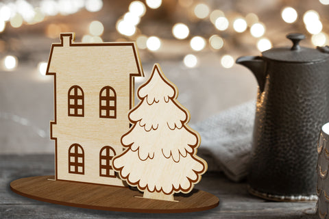 Christmas Tree Stand Decoration wood Cut Templates, Laser Cut Files SVG LaserCutano 