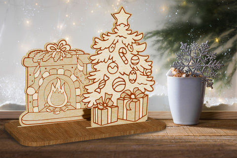 Christmas Tree Stand Decoration wood Cut Templates, Laser Cut Files SVG LaserCutano 