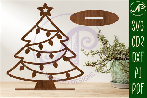 Christmas tree stand, laser cut file, lights SVG APInspireddesigns 
