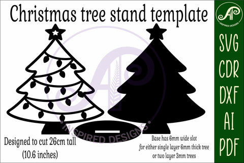 Christmas tree stand, laser cut file, lights SVG APInspireddesigns 