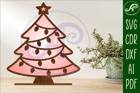 Christmas tree stand, laser cut file, lights SVG APInspireddesigns 