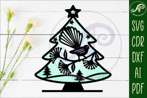 Christmas tree stand, laser cut file, New Zealand theme 1 SVG APInspireddesigns 