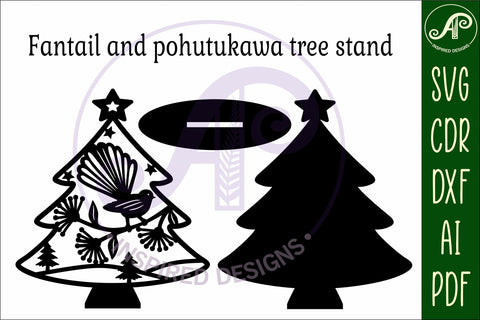 Christmas tree stand, laser cut file, New Zealand theme 1 SVG APInspireddesigns 