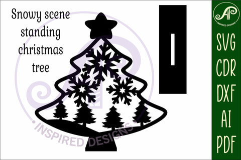 Christmas tree stand, laser cut file, snowflakes SVG APInspireddesigns 