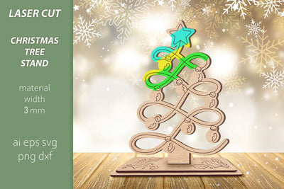 Christmas tree stand laser cut, Winter decoration, New year SVG AnastasiyaArtDesign 