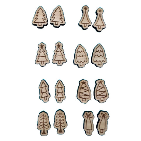Christmas Tree Stud Earring Bundle Laser SVG File SVG Crafting With Brenna 
