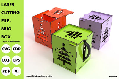 Christmas Tree sublimation mug box | laser cut file | svg paper cut | cricut | glowforge file SVG tofigh4lang 