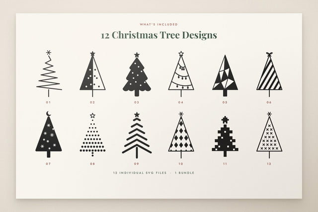 Christmas Tree SVG Bundle – 12 Modern Designs SVG ampersand 