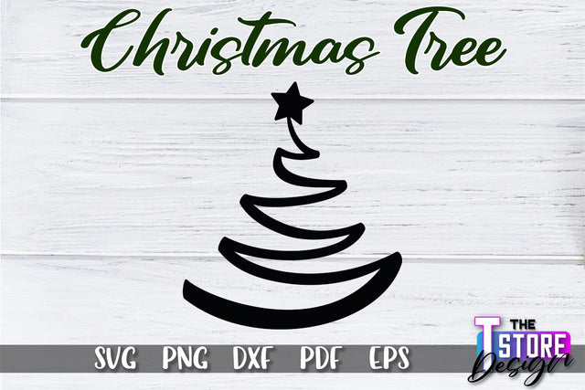 Christmas Tree SVG | Christmas Tree Silhouette | Christmas Tree Icons | SVG File SVG The T Store Design 