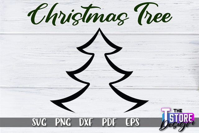 Christmas Tree SVG | Christmas Tree Silhouette | Christmas Tree Icons | SVG File SVG The T Store Design 