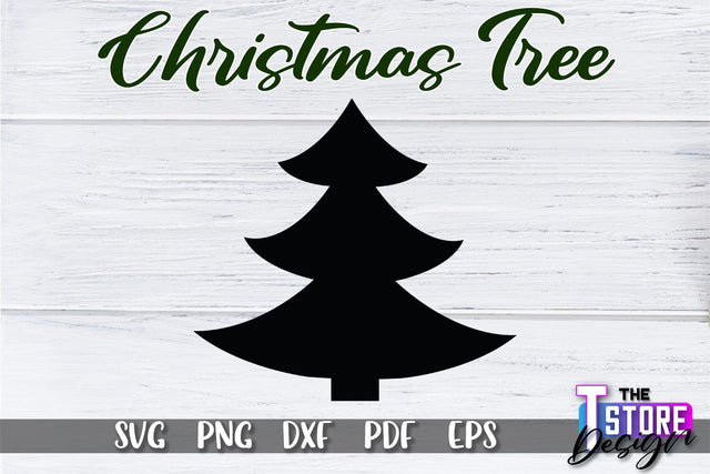 Christmas Tree SVG | Christmas Tree Silhouette | Christmas Tree Icons | SVG File SVG The T Store Design 