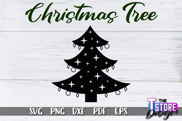 Christmas Tree SVG | Christmas Tree Silhouette | Christmas Tree Icons | SVG File SVG The T Store Design 