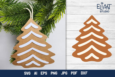Christmas Tree SVG, Gingerbread Christmas Tree Cookie. SVG Elinorka 