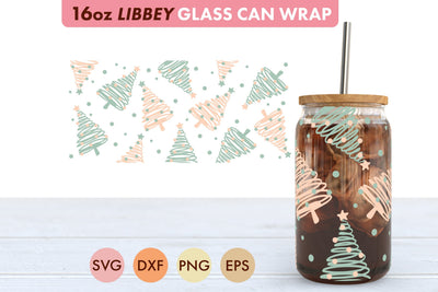 Christmas Tree SVG PNG 16 oz Libbey Glass Can SVG Freeling Design House 