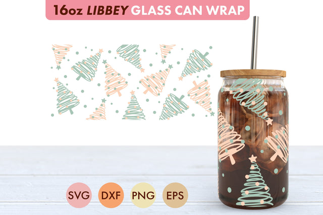 Christmas Tree SVG PNG 16 oz Libbey Glass Can SVG Freeling Design House 