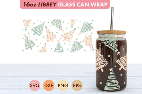 Christmas Tree SVG PNG 16 oz Libbey Glass Can SVG Freeling Design House 