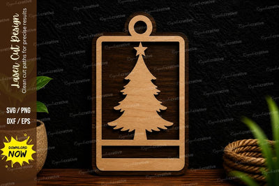 Christmas Tree Tag Ornament Laser Cut Svg Design SVG Regulrcrative 