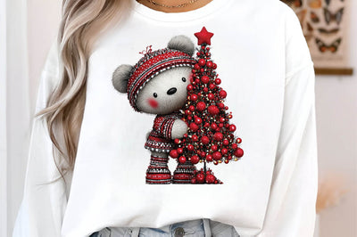 Christmas Tree Teddy Bear Sublimation SVGArt 
