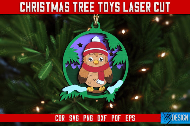 Christmas Tree Toy | Holiday Decorations | New Year | Animal Shape | CNC File SVG Fly Design 