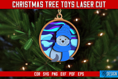 Christmas Tree Toy | Holiday Decorations | New Year | Animal Shape | CNC File SVG Fly Design 