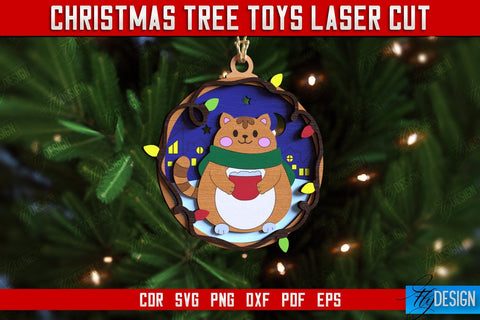 Christmas Tree Toys Bundle | Holiday Decorations | New Year | Animal Shape | CNC Files SVG Fly Design 