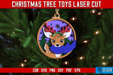 Christmas Tree Toys Bundle | Holiday Decorations | New Year | Animal Shape | CNC Files SVG Fly Design 