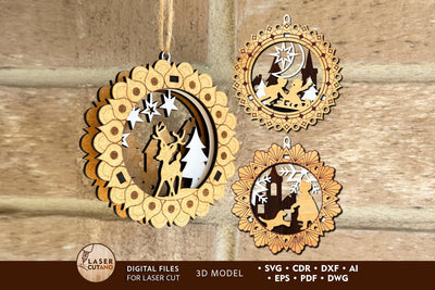 Christmas Tree Toys Ornament Set SVG LaserCutano 