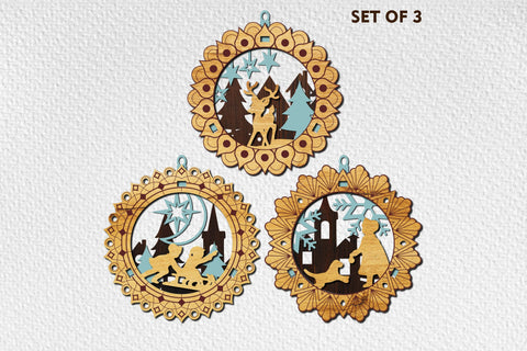 Christmas Tree Toys Ornament Set SVG LaserCutano 