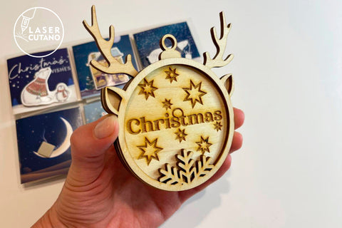 Christmas Tree Toys Ornaments Set, Laser Cut Files SVG LaserCutano 