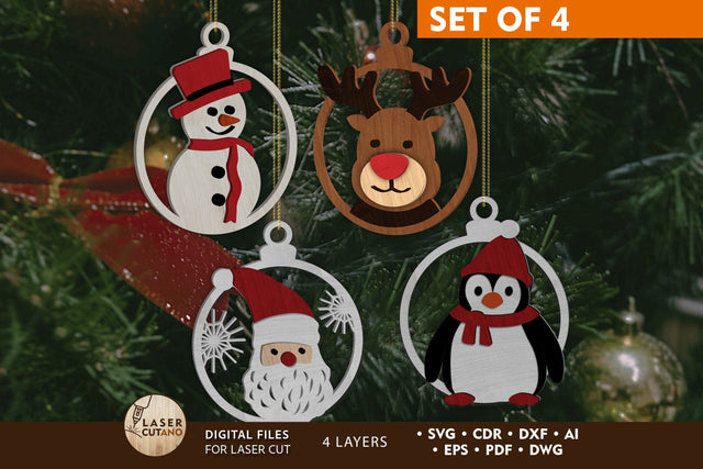Christmas Tree Toys SET, Multilayer Home Decor SVG LaserCutano 
