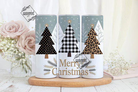Christmas Tree Trio 20oz Tumbler Wrap Sublimation sassyprint 