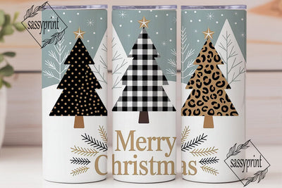 Christmas Tree Trio 20oz Tumbler Wrap Sublimation sassyprint 