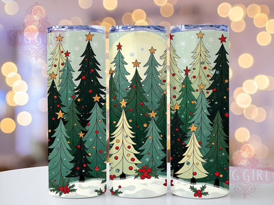 Christmas Tree Tumbler, Festive Holiday Trees, 20oz Tumbler Wrap, Sublimation Design, Holiday Drinkware, Christmas Decor, Seasonal Gift Sublimation SvggirlplusArt 