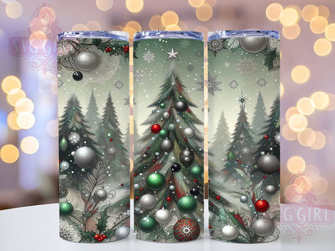 Christmas Tree Tumbler, Festive Holiday Trees, 20oz Tumbler Wrap, Sublimation Design, Holiday Drinkware, Christmas Decor, Seasonal Gift Sublimation SvggirlplusArt 