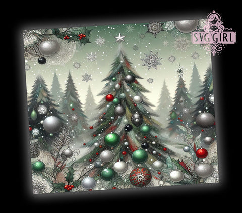 Christmas Tree Tumbler, Festive Holiday Trees, 20oz Tumbler Wrap, Sublimation Design, Holiday Drinkware, Christmas Decor, Seasonal Gift Sublimation SvggirlplusArt 