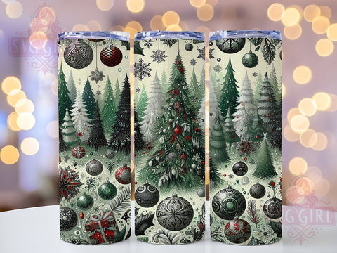Christmas Tree Tumbler, Festive Holiday Trees, 20oz Tumbler Wrap, Sublimation Design, Holiday Drinkware, Christmas Decor, Seasonal Gift Sublimation SvggirlplusArt 
