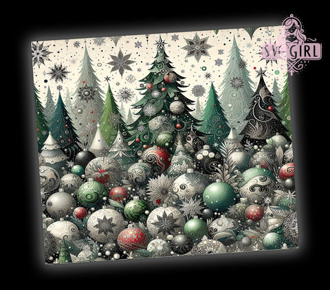 Christmas Tree Tumbler, Festive Holiday Trees, 20oz Tumbler Wrap, Sublimation Design, Holiday Drinkware, Christmas Decor, Seasonal Gift Sublimation SvggirlplusArt 
