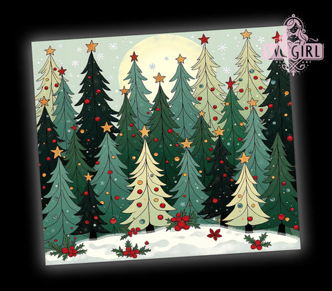 Christmas Tree Tumbler, Festive Holiday Trees, 20oz Tumbler Wrap, Sublimation Design, Holiday Drinkware, Christmas Decor, Seasonal Gift Sublimation SvggirlplusArt 