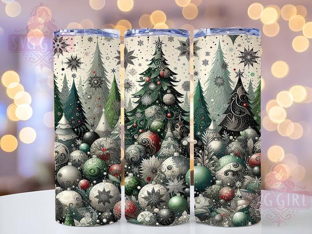 Christmas Tree Tumbler, Festive Holiday Trees, 20oz Tumbler Wrap, Sublimation Design, Holiday Drinkware, Christmas Decor, Seasonal Gift Sublimation SvggirlplusArt 