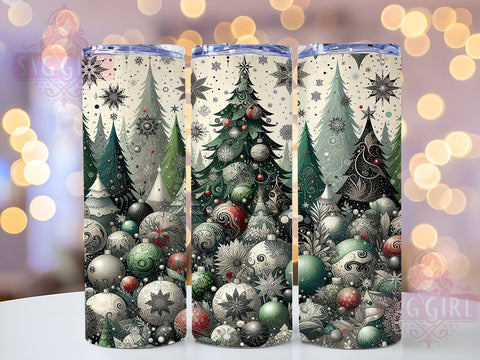 Christmas Tree Tumbler, Festive Holiday Trees, 20oz Tumbler Wrap, Sublimation Design, Holiday Drinkware, Christmas Decor, Seasonal Gift Sublimation SvggirlplusArt 