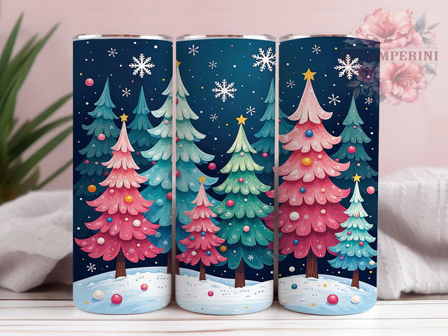 Christmas Tree Tumbler, Snowflakes Tumbler Wrap, 20oz Sublimation Design, Winter Tumbler Wrap, Holiday Tumbler Design, Digital Download PNG, Festive Tumbler Wrap Sublimation Li Zamperini 