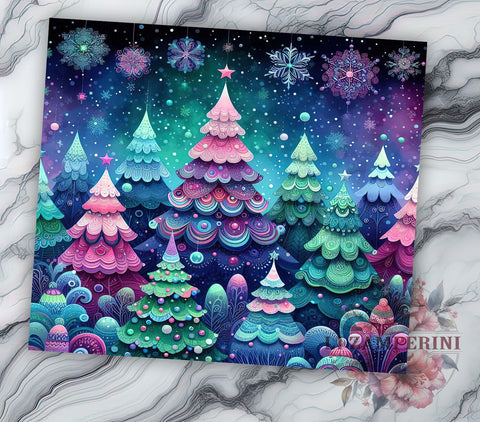 Christmas Tree Tumbler, Snowflakes Tumbler Wrap, 20oz Sublimation Design, Winter Tumbler Wrap, Holiday Tumbler Design, Digital Download PNG, Festive Tumbler Wrap Sublimation Li Zamperini 
